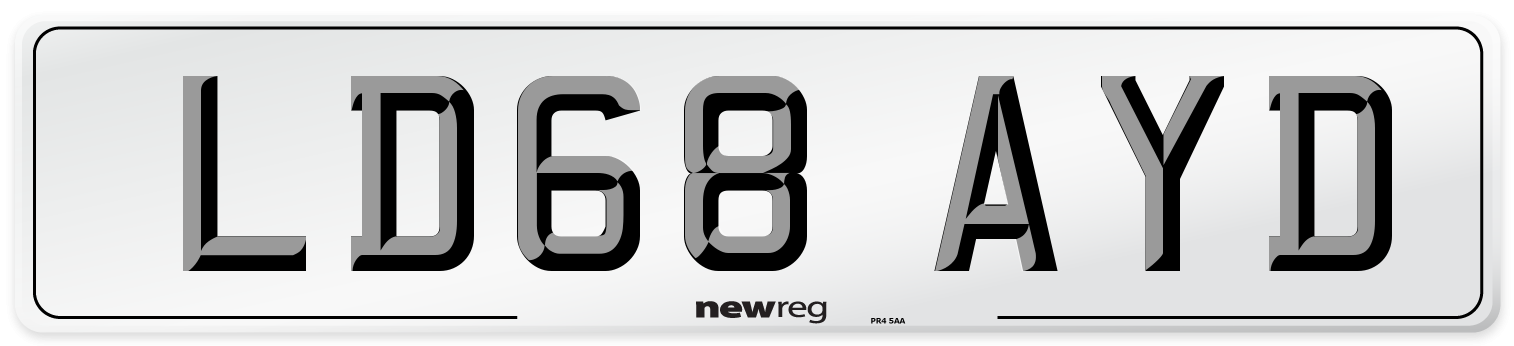 LD68 AYD Number Plate from New Reg